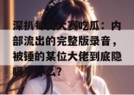 深扒每日大赛吃瓜：内部流出的完整版录音，被锤的某位大佬到底隐瞒了什么？